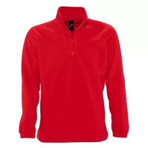 Image of SOLS Ness Unisex Zip Neck Anti-Pill Fleece Top (L) (Red)