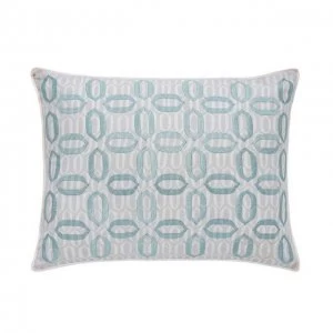 image of Helena Springfield Light Blue Polyester and Cotton 'Amalie' Cushion - Cushion