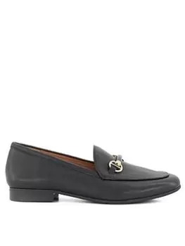 Dune London Wide Fit Grandeur Loafer, Black, Size 8, Women