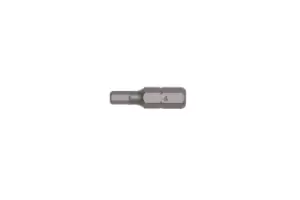 Image of Teng Tools HEX2500403 4mm Hex Bit - 25mm Long - 1/4" Hex - Pack of 3