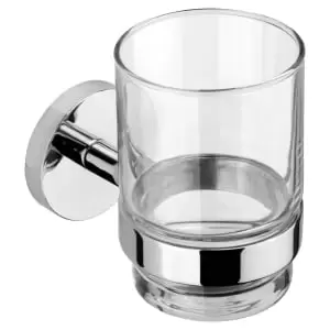 image of Croydex Pendle Flexi-Fix Bathroom Tumbler & Holder - Chrome