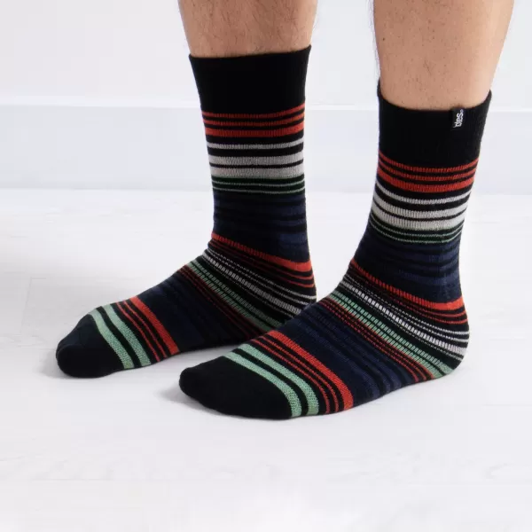 image of totes Pack of 2 Toasties Original Stripe Slipper Socks MultiColoured