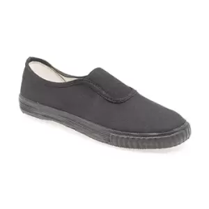Image of Dek Kids Unisex Junior Gusset Black Canvas Plimsolls (1 UK) (Black)