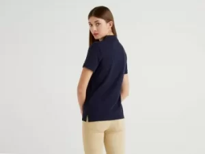 Benetton, Stretch Cotton Polo, taglia XS, Dark Blue, Women