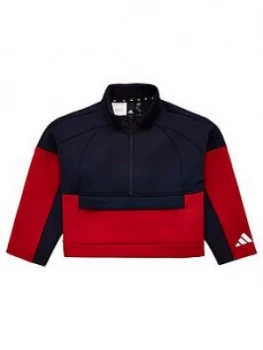 Image of adidas Youth ID Colour Block Track Top - Navy/Red/White, Navy/Red/White, Size 9-10 Years, Women