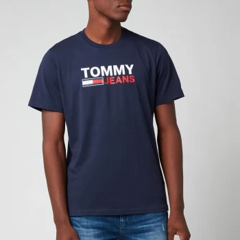 Image of Tommy Jeans Mens Corp Logo T-Shirt - Twilight Navy - L