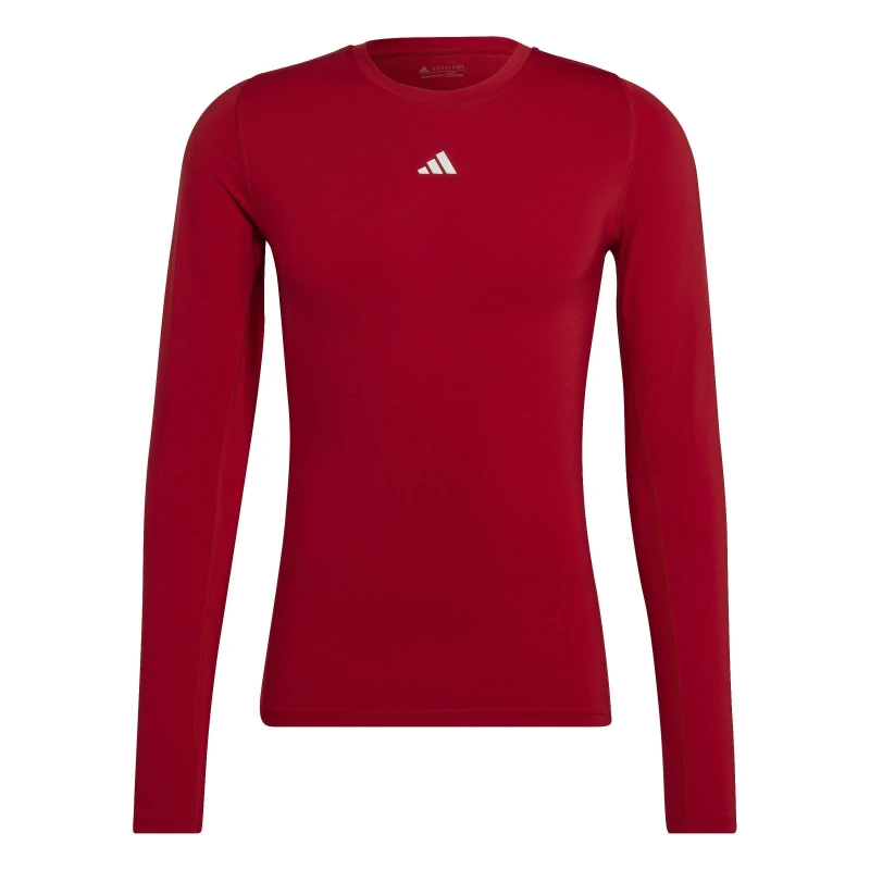 Image of adidas Techfit AEROREADY Long Sleeve Long-Sleeve Top - Red Red S