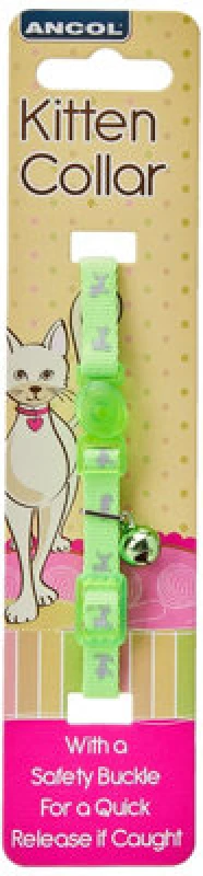 Image of Ancol Hi-Vis Reflective Adjustable Comfort Safety Kitten Collar Green
