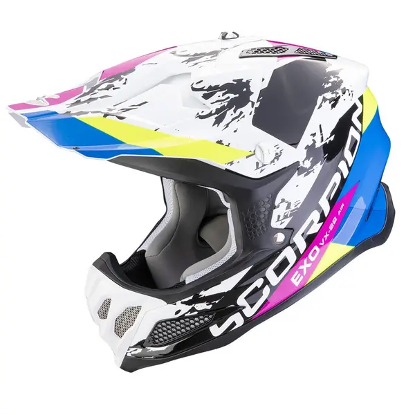 Image of Scorpion VX-22 Air CX White Black Blue Offroad Helmet Size M