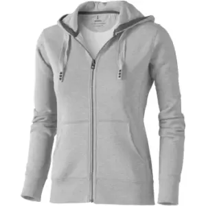 image of Elevate Womens/Ladies Arora Hooded Full Zip Sweater (XS) (Grey Melange)