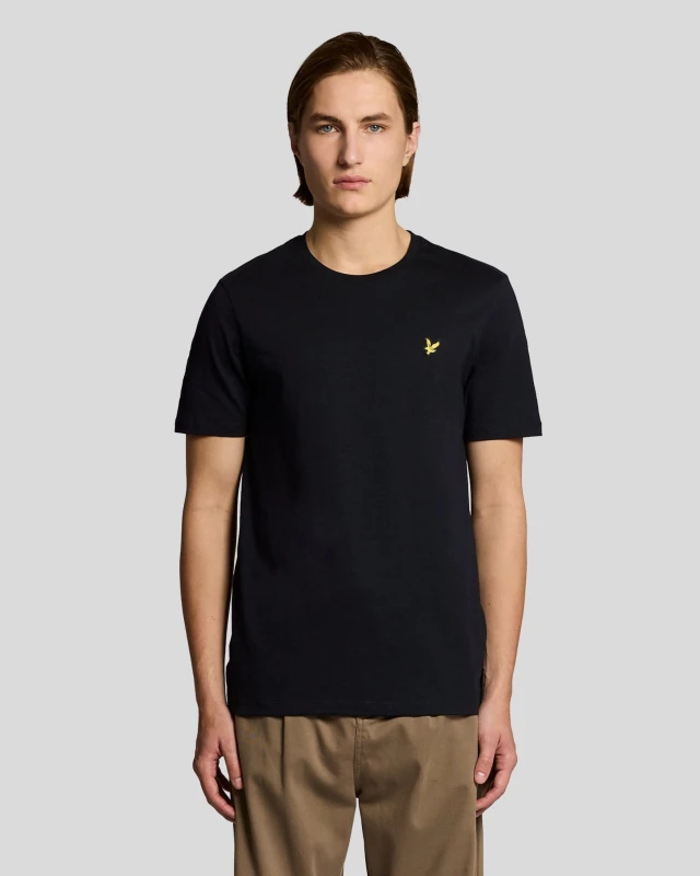 Image of Lyle & Scott Mens Fine Cotton Slub T-Shirt in Black