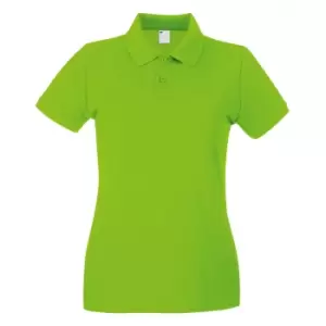 image of Womens/Ladies Fitted Short Sleeve Casual Polo Shirt (X Small) (Lime Green)