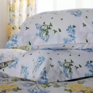 Image of Belledorm Arabella Country Dream Pillowcase Pair (One Size) (White/Blue/Green)