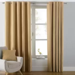 image of Atlantic Twill Woven Eyelet Curtains Ochre, Ochre / 117 x 183cm