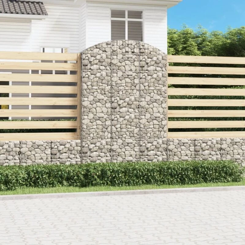 Image of VIDAXL Arched Gabion Basket 150x50x220/240cm Galvanised Iron Vidaxl 8720845651244