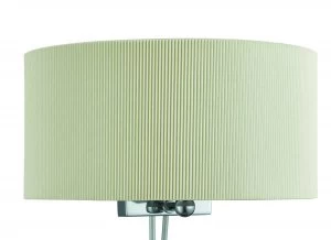 Image of 2 Light Indoor Wall Light Chrome, Glass Diffuser And Cream Shade, E14