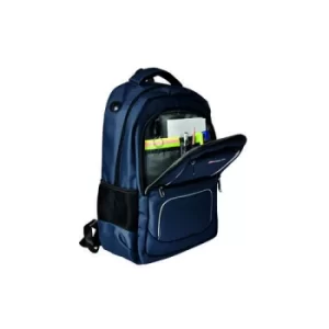 image of Monolith 15.6" Business Commuter Backpack USB/Headphone Port Padded Pocket Navy Blue 9115B