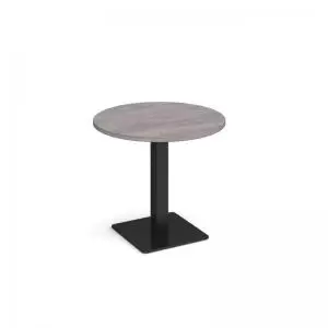Image of Brescia circular dining table with flat square Black base 800mm - grey
