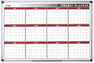 image of Bi-Office Magnetic annual Planner Alu Frame 900x600 mm