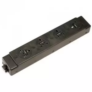 image of Under desk power bar 4 x UK sockets - black