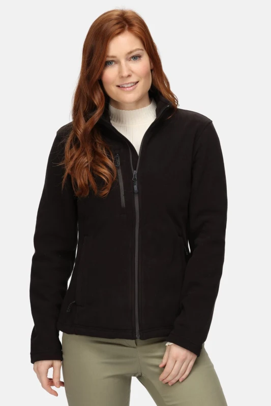 Image of Regatta Womens Honestly Made Full Zip Fleece in Black Size: 12 Black Female 12
