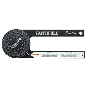 image of Faithfull Prestige Mitre Saw Protractor Black Aluminium