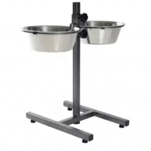 image of Trixie - Adjustable Dog Bowl Stand 5.6 l 24cm 24922 Silver