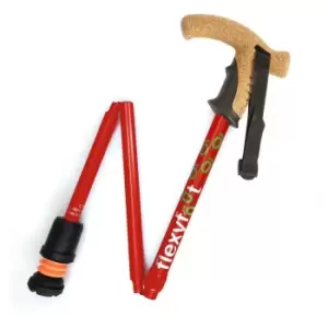 Image of Flexyfoot Premium Cork Handle Walking Stick - Red - Folding