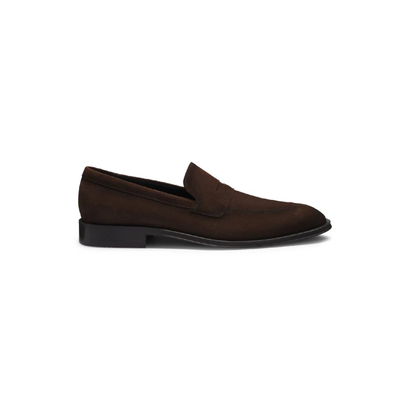 Image of Boss Mens Derrek Loaf Sdpe Derby Shoes Dark Brown male 6 (40)