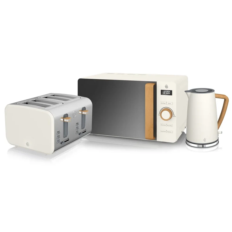 Image of Swan EEJB147 1.7L Kettle, 4 Slice Toaster & 20L Microwave Triple Pack