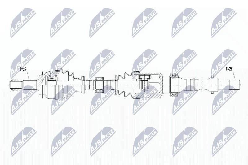 Image of NTY NPW-MZ-056 Drive shaft Manual Transmission, Front Axle Right Drive Shaft (13)