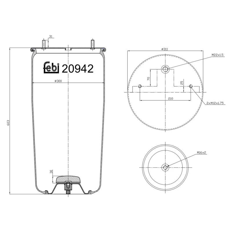 Image of FEBI BILSTEIN 20942 Boot, air suspension Boot,air suspension (324)
