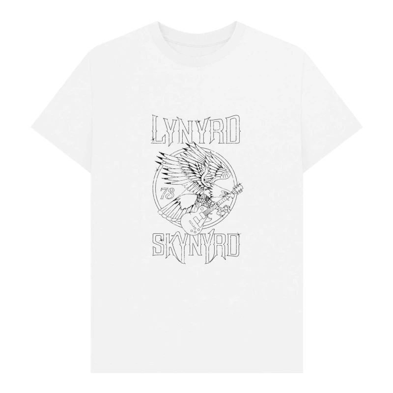 Image of Lynyrd Skynyrd Mens Freebird Logo T-Shirt in White Size: Small White Male S