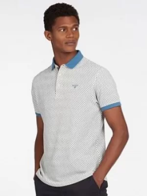 Image of Barbour Chris Printed Polo Shirt, Blue Size M Men