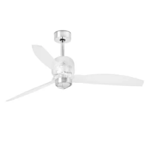 Image of Deco LED Chrome Ceiling Fan with DC Motor, 3000K