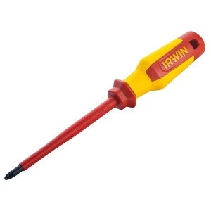 Image of IRWIN VDE Pro Comfort Screwdriver Pozi Tip PZ1 x 100mm