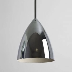 image of 1 Light Dome Ceiling Pendant Polished Chrome, E27