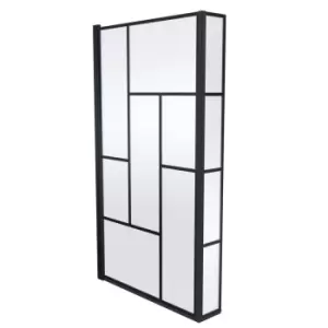 Image of Nuie Abstract L Shaped Bath Screen - Matt Black