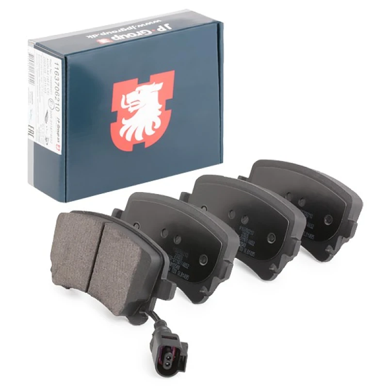 Image of JP GROUP 1163706210 Brake pad set JP Rear Axle, incl. wear warning contact Brake Pad Set,disc brake (402)