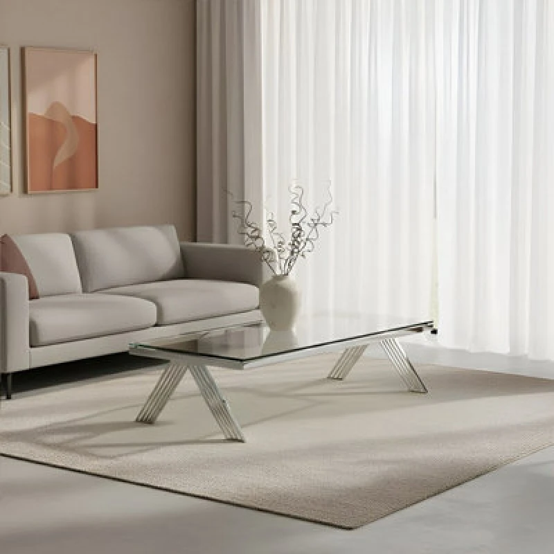 Image of Orsina Piermount Clear Glass Coffee Table