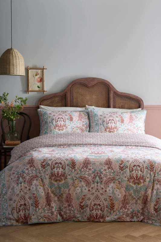 Image of Appletree 'Floral Damask' 100% Cotton Duvet Cover Set Size: Double Multicolor Unisex Double