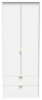 Image of Messina 2 Door 2 Drawer Wardrobe - White