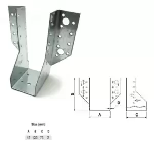 image of Moderix Jiffy Timber Joist Hangers Decking Lofts Roofing Zinc Packs - Size 47 x