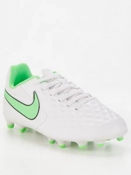 Image of Nike Junior Tiempo 8 Club Firm Ground Football Boot - White/Green