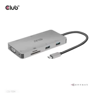 image of CLUB3D USB Gen1 Type-C 9-in-1 hub with HDMI, VGA, 2x USB Gen1...