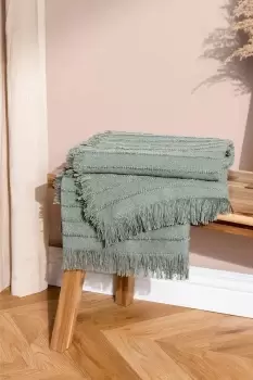 image of Hazie Linear Yarn Woven Fringed Throw