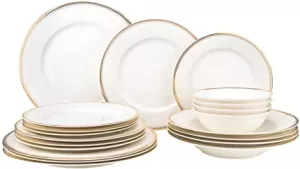 image of 18 Piece Gold/Platinum Trim Dinner Set