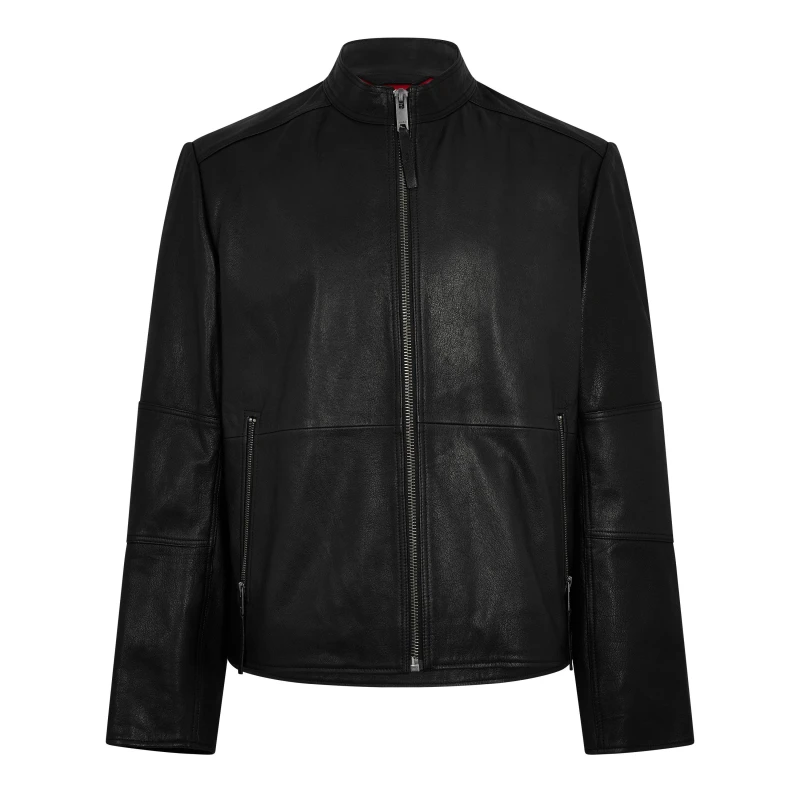Image of HUGO Lokis Leather Jacket Black M