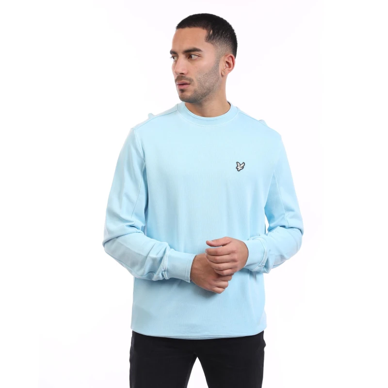 Image of Lyle and Scott Natural Dye Crewneck Sweatshirt Blue male XS