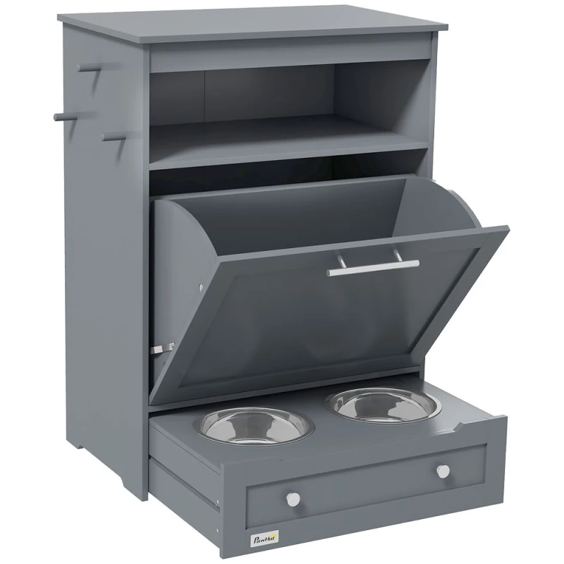 Image of PawHut Pet Feeder Station - Grey D08-028V80GY